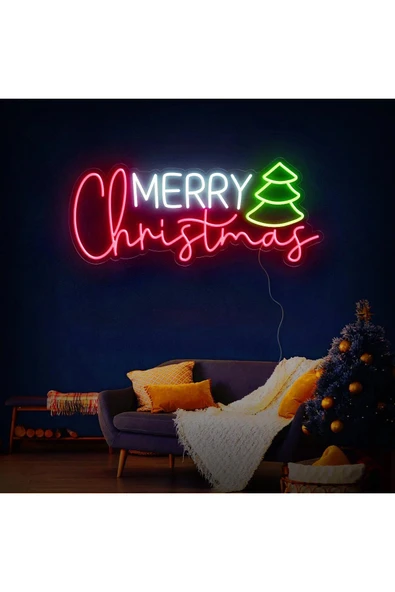 MERRY Christmas Yazılı ve Şekilli Neon Tabela ürün görseli 1