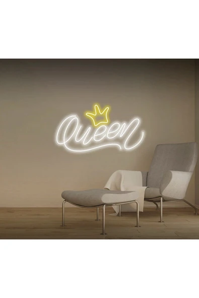 Queen Yazılı Taç Figürlü Neon Tabela ürün görseli 1