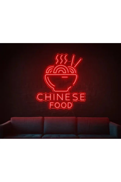 CHINESE FOOD Yazılı ve Şekilli Neon Tabela ürün görseli 1