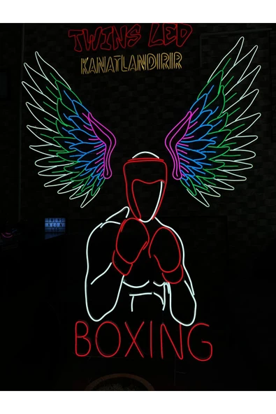 BOXING Yazılı ve Şekilli Neon Tabela - Resim 2