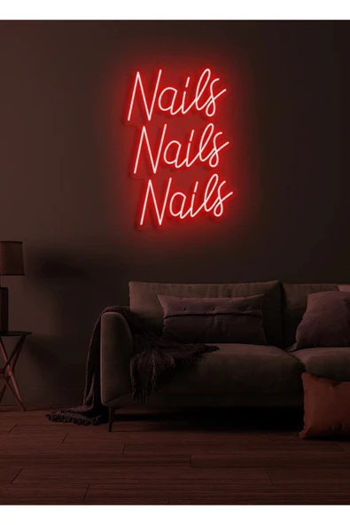 Nails Nails Nails Yazılı Neon Tabela ürün görseli 1