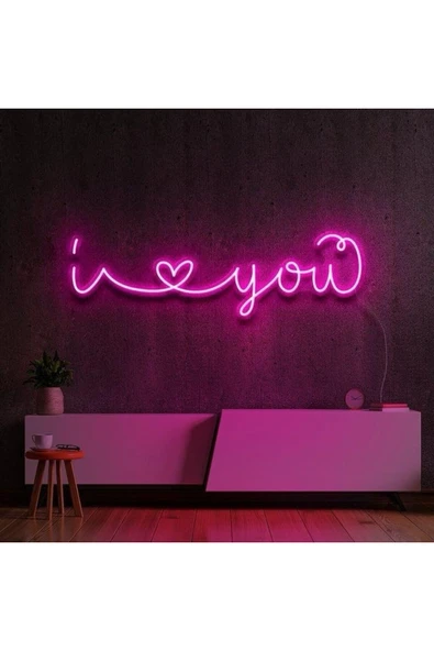 I Love You Yazılı ve Şekilli Neon Tabela ürün görseli 1