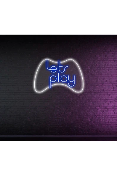 Lets play Yazılı ve Şekilli Neon Tabela ürün görseli 1