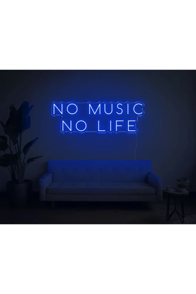 NO MUSİC NO LIFE Yazılı Neon Tabela ürün görseli 1