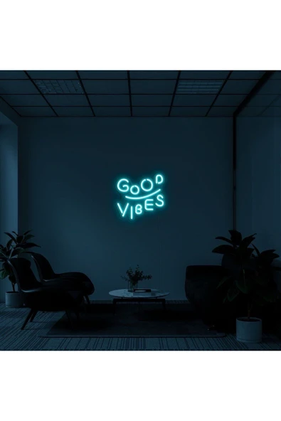 GOOD VIBES Yazılı Neon Tabela ürün görseli 1