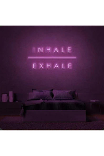 INHALE EXHALE Yazılı Neon Tabela ürün görseli 1