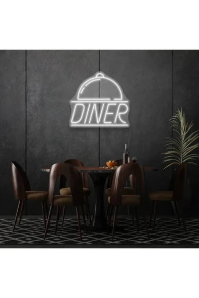 Restoranlara Özel Diner Yazılı ve Şekilli Neon Tabela ürün görseli 1