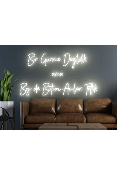 Bir Gurme Değildik Ama Biz de Bütün Acıları Tattık Yazılı Neon Tabela ürün görseli 1
