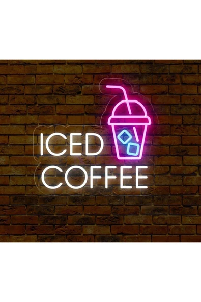 ICED COFFEE Yazılı ve Şekilli Neon Tabela ürün görseli 1