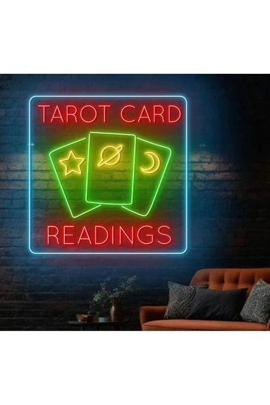 TAROT CARD READINGS Yazılı ve Şekilli Neon Tabela ürün görseli 1