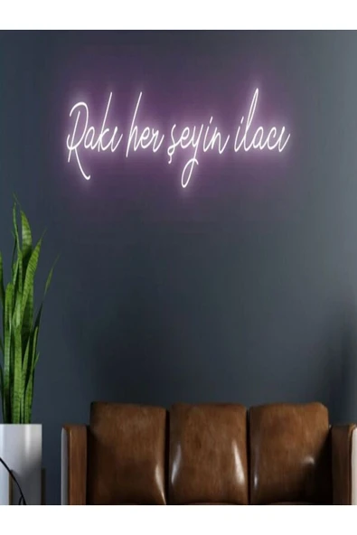 Rakı Her Şeyin Ilacı Yazılı Neon Tabela ürün görseli 1
