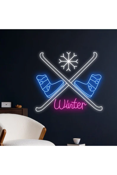 Winter Yazılı ve Şekilli Neon Tabela ürün görseli 1