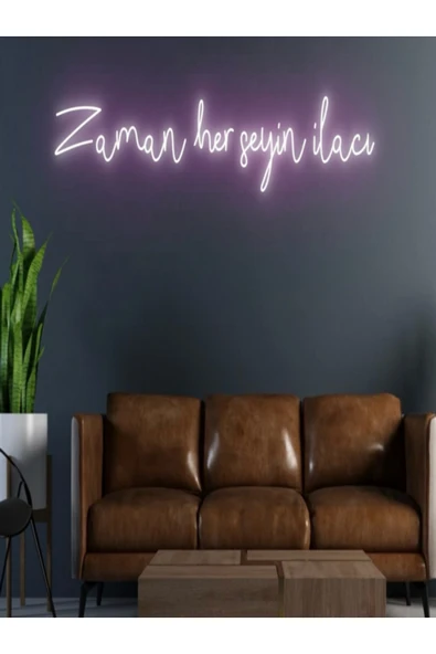 Zaman Her Şeyin İlacı Yazılı Neon Tabela ürün görseli 1