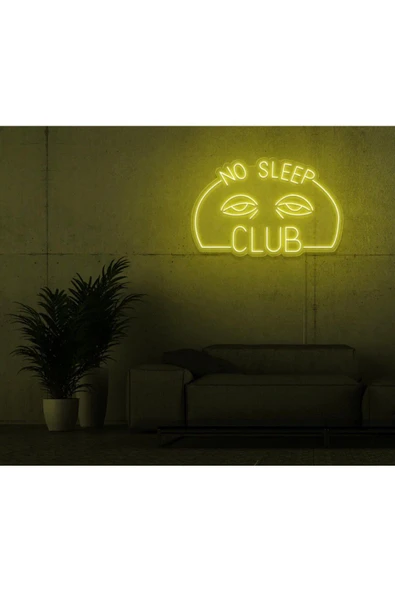 NO SLEEP CLUB Yazılı ve Şekilli Neon Tabela ürün görseli 1
