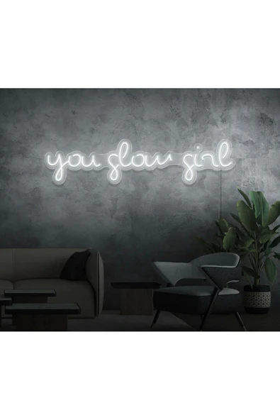 you glow girl Yazılı Neon Tabela ürün görseli 1