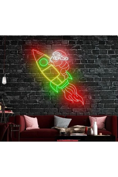 Noel Baba Figürlü Neon Tabela ürün görseli 1