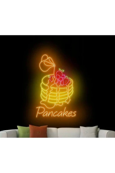 Pancakes Yazılı ve Şekilli Neon Tabela ürün görseli 1
