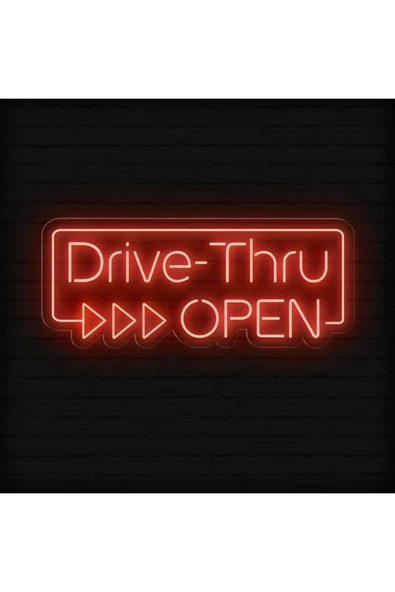 Drive-Thru OPEN Yazılı Neon Tabela ürün görseli 1