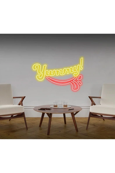 Yummy! Yazılı ve Şekilli Neon Tabela ürün görseli 1