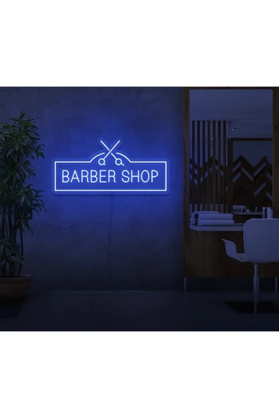 BARBER SHOP Yazılı ve Şekilli Neon Tabela ürün görseli 1