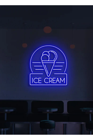 ICE CREAM Yazılı ve Şekilli Neon Tabela ürün görseli 1