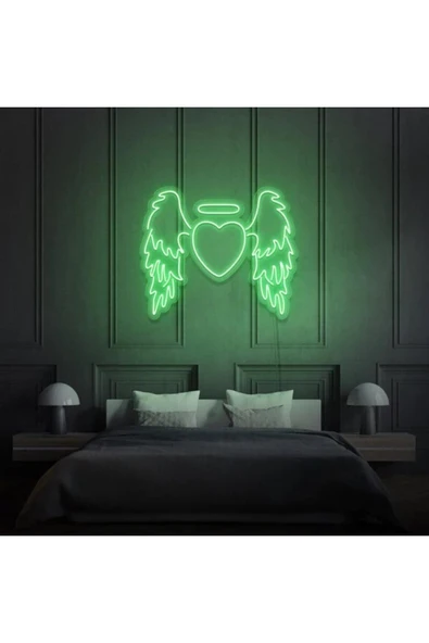 Kanatlı Kalp Şekilli Neon Tabela ürün görseli 1