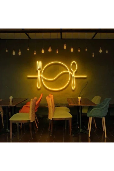 Restoranlara Özel Kaşık Çatal Tabak Neon Tabela ürün görseli 1