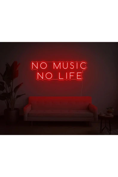 NO MUSİC NO LIFE Yazılı Neon Tabela ürün görseli 1
