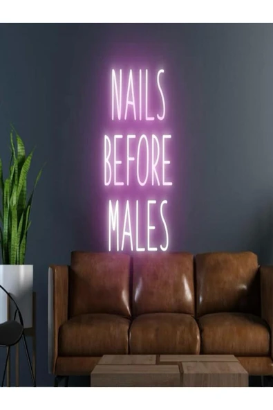 NAILS BEFORE MALES Yazılı Neon Tabela ürün görseli 1