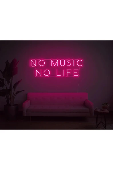 NO MUSİC NO LIFE Yazılı Neon Tabela ürün görseli 1