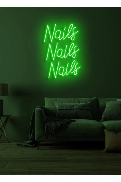 Nails Nails Nails Yazılı Neon Tabela ürün görseli 1