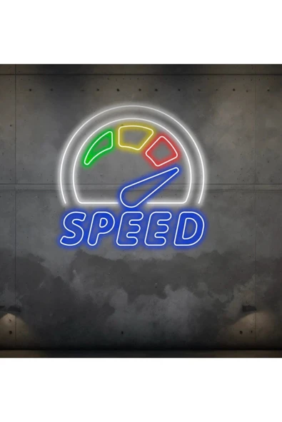 SPEED Yazılı ve Şekilli Neon Tabela ürün görseli 1