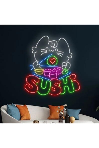 SUSHİ Yazılı ve Şekilli Neon Tabela ürün görseli 1