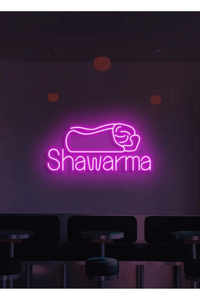 Shawarma Yazılı ve Şekilli Neon Tabela ürün görseli 1