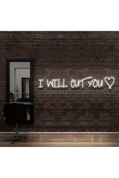 I WILL CUT YOU Yazılı Neon Tabela ürün görseli 1