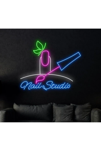 Nail Studio Yazılı ve Şekilli Neon Tabela ürün görseli 1