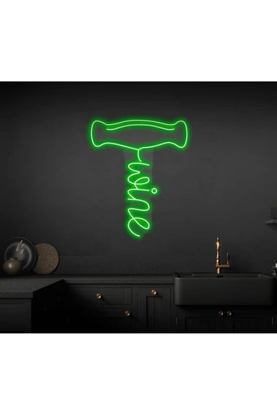Wine Yazılı ve Şekilli Neon Tabela ürün görseli 1