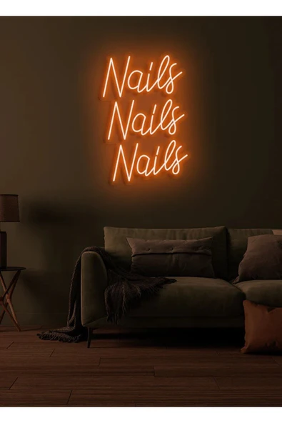 Nails Nails Nails Yazılı Neon Tabela ürün görseli 1
