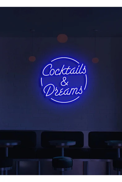 Coctails & Dreams Yazılı Neon Tabela ürün görseli 1