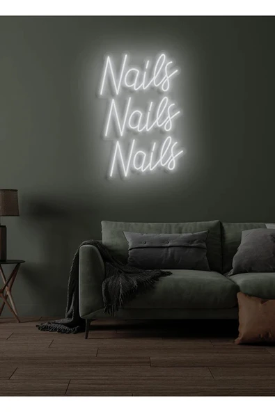 Nails Nails Nails Yazılı Neon Tabela ürün görseli 1