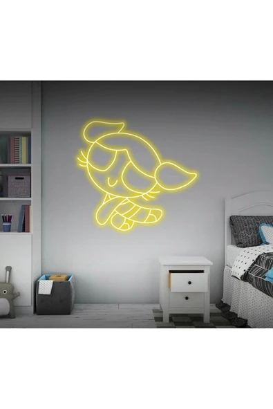 Power Puff Girls Bubbles Figürlü Neon Tabela ürün görseli 1