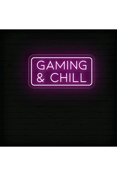 GAMING & CHILL Yazılı Neon Tabela ürün görseli 1