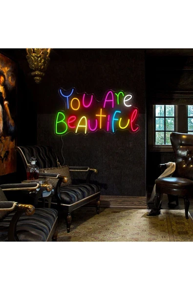 You Are Beautiful Yazılı Neon Tabela ürün görseli 1