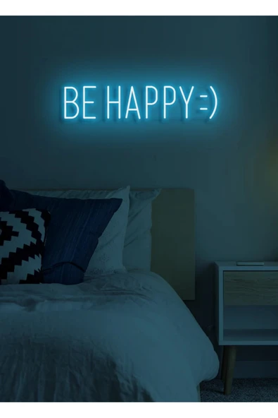 BE HAPPY :) Yazılı Neon Tabela ürün görseli 1
