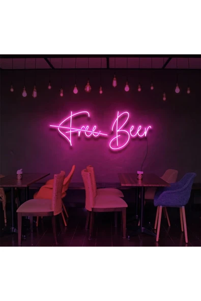 Free Beer Yazılı Neon Tabela ürün görseli 1