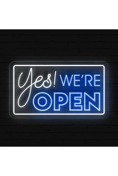Yes! WE'RE OPEN Yazılı Neon Tabela ürün görseli 1