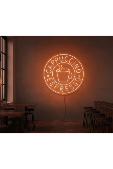 CAPPUCCINO ESPRESSO Yazılı Ve Şekilli Neon Tabela ürün görseli 1