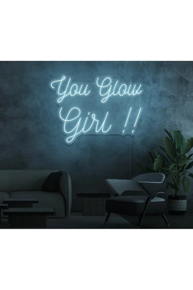 You Glow Girl!! Yazılı Neon Tabela ürün görseli 1