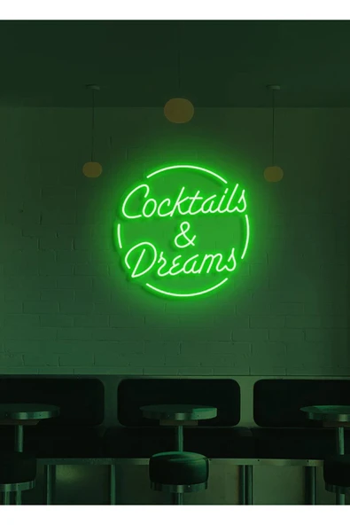 Coctails & Dreams Yazılı Neon Tabela ürün görseli 1