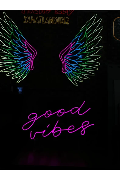 Good Vibes Yazılı Neon Tabela - Resim 2